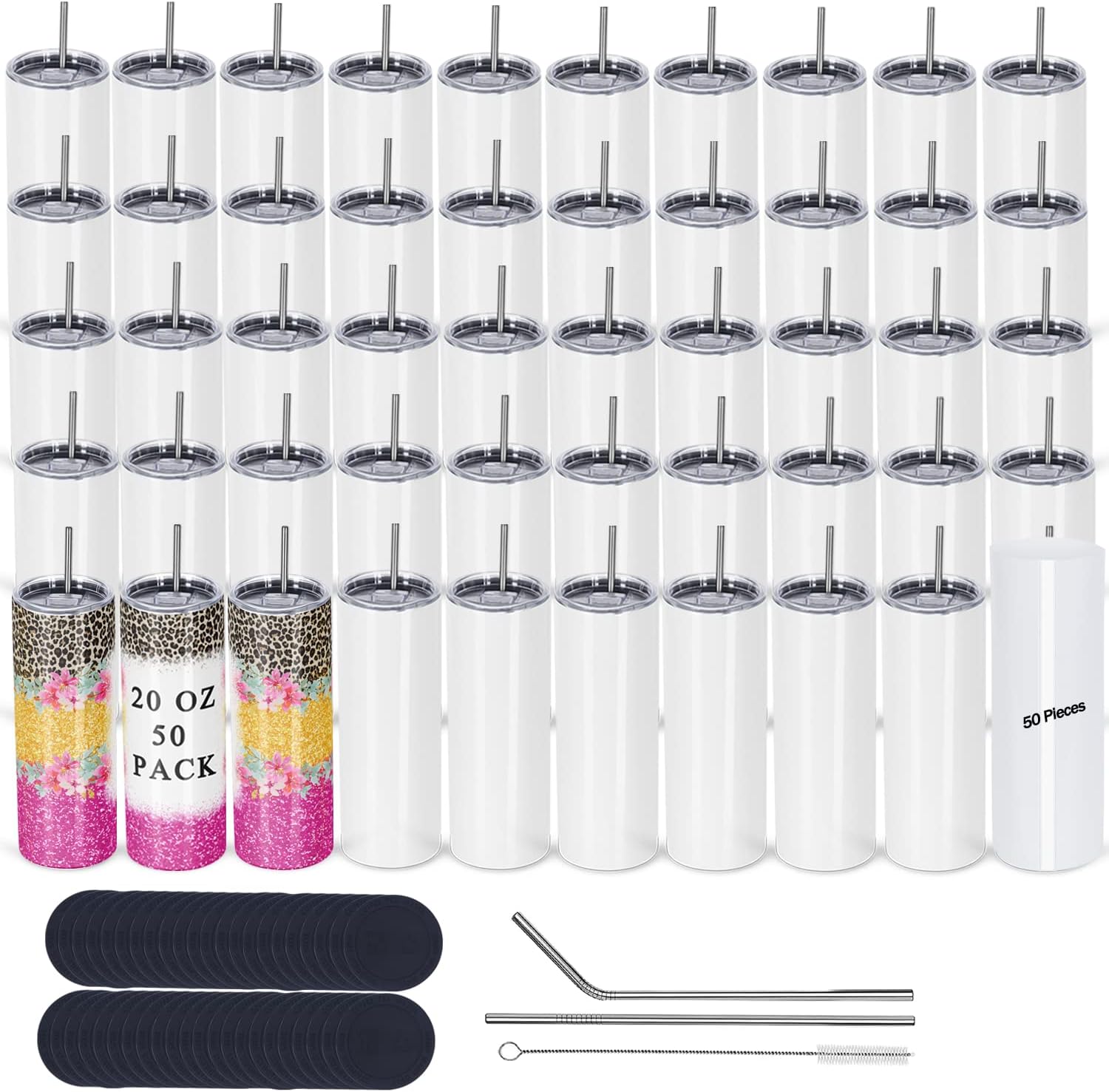 Tumbler 20Oz White - 50 copos de sublimação do bloco