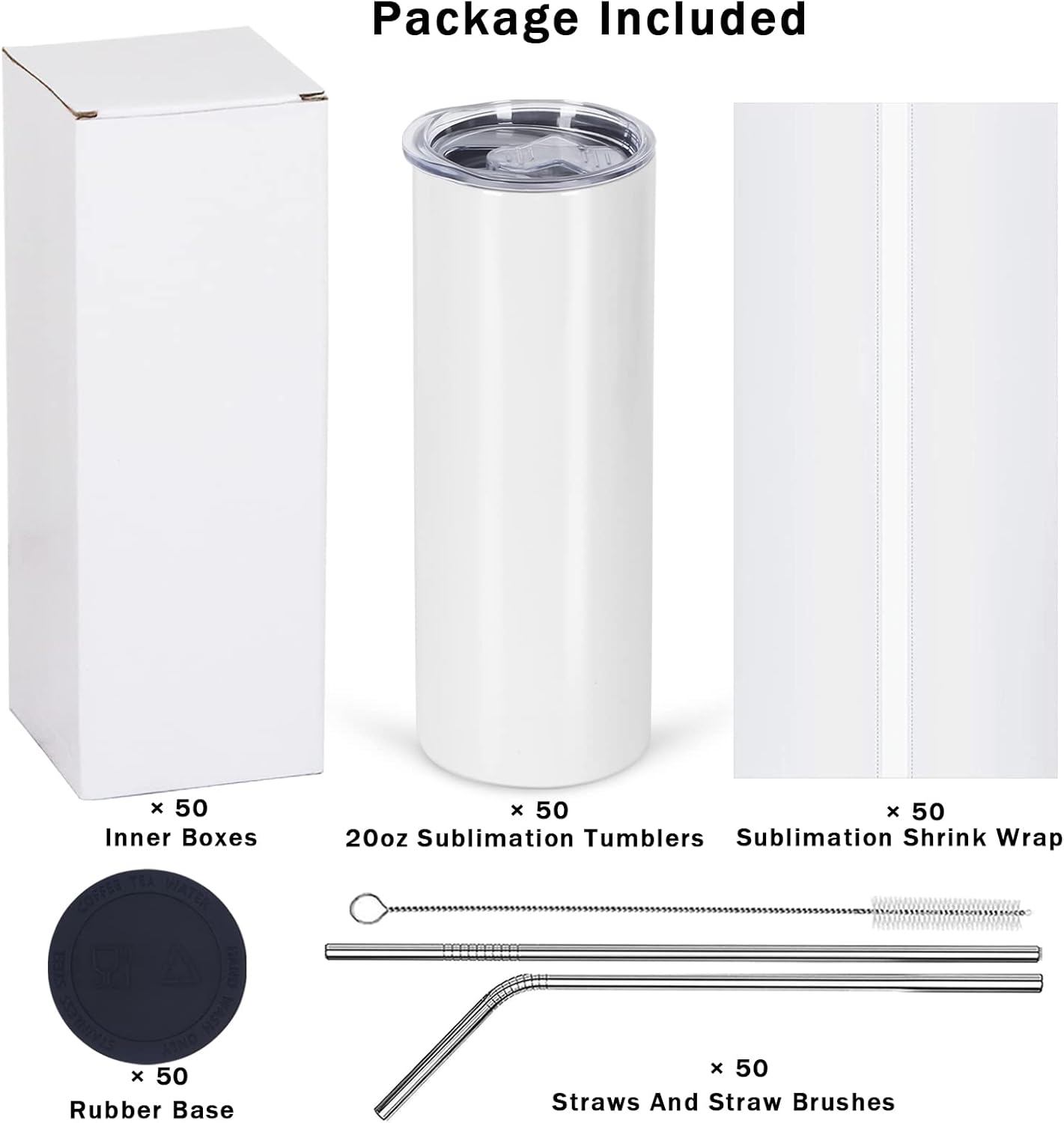 50 copos de sublimação do bloc - Tumbler 20Oz White avaliação e preço